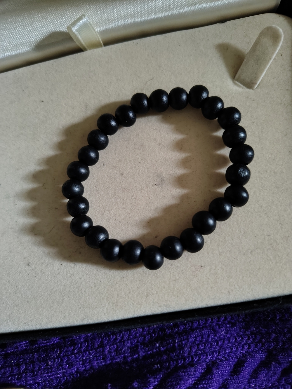 NEW UNISEX Matte Black Beaded Stretch Bracelet • Minimalist Unisex